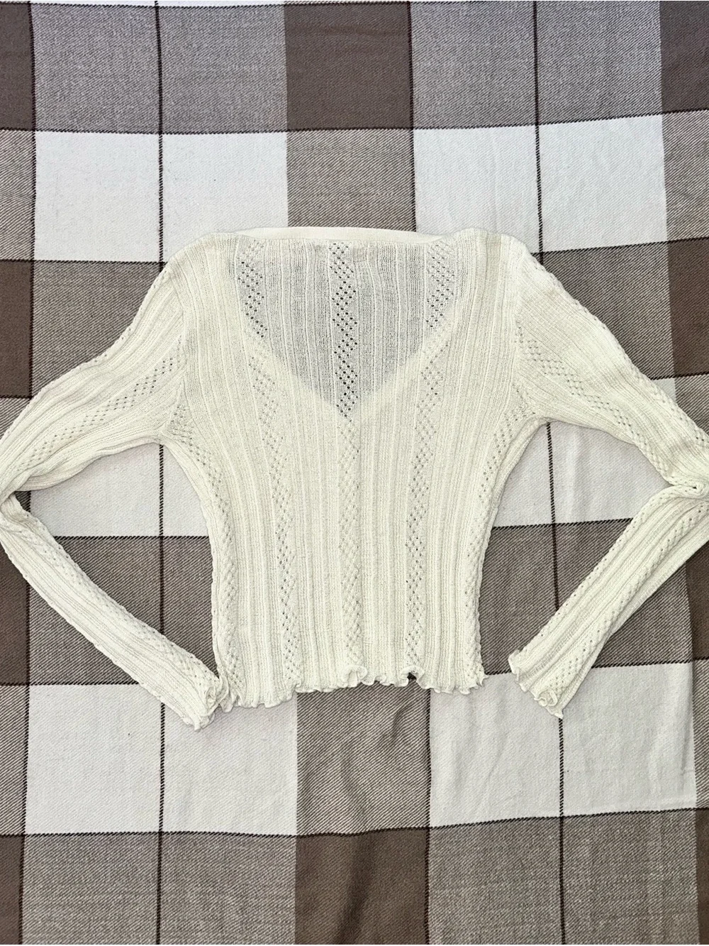 Aeropostale Cream V-Neck Button-Up Knit Cardigan - Picture 2 of 3